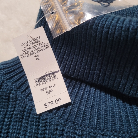 NWT Lord & Taylor Cotton Blend Turtleneck in Colour Reflecting Pond (Teal) Sz S - Picture 4 of 8